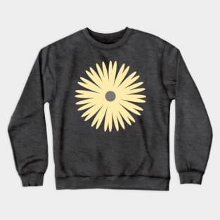 Flower 1, Minimalist Abstract Floral in Dark Taupe and Yellow Crewneck Sweatshirt